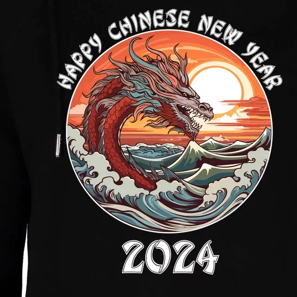 Chinese New Year 2024 Happy New Year 2024 Year Of The Dragon Chinese Lunar Womens Funnel Neck Pullover Hood