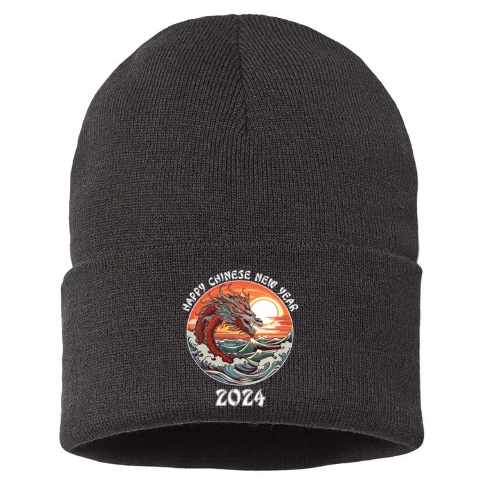 Chinese New Year 2024 Happy New Year 2024 Year Of The Dragon Chinese Lunar Sustainable Knit Beanie