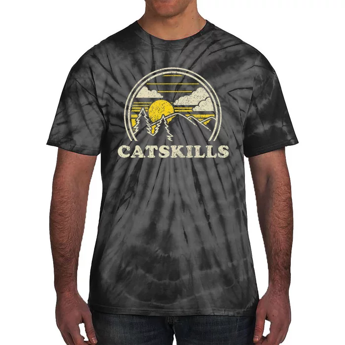 Catskills New York Ny Vintage Hiking Mountains Tie-Dye T-Shirt