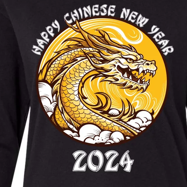 Chinese New Year 2024 Year Of The Dragon Happy New Year 2024 Chinese Lunar Womens Cotton Relaxed Long Sleeve T-Shirt