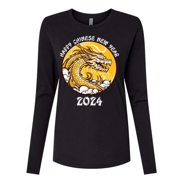 Chinese New Year 2024 Year Of The Dragon Happy New Year 2024 Chinese Lunar Womens Cotton Relaxed Long Sleeve T-Shirt