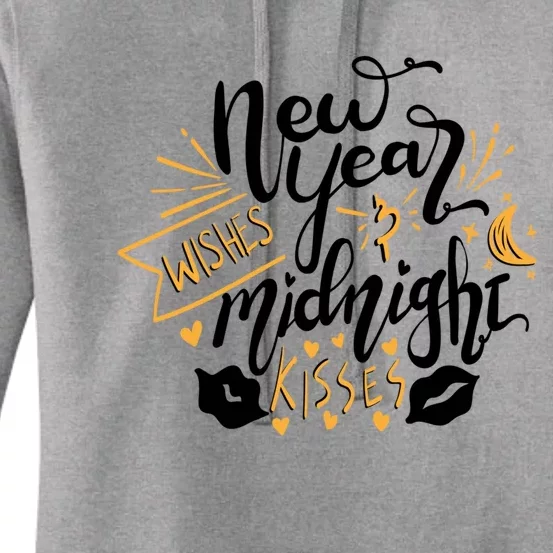 Cute New Year Wishes Midnight New Years Party Design Gift Women's Pullover Hoodie