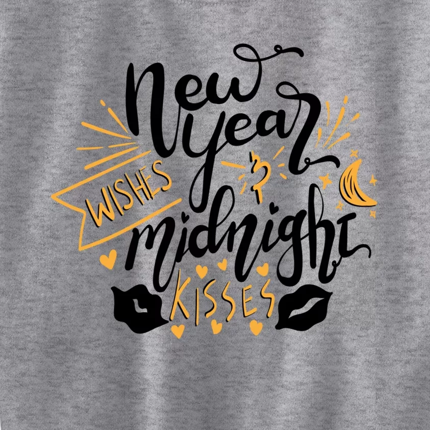 Cute New Year Wishes Midnight New Years Party Design Gift Kids Sweatshirt