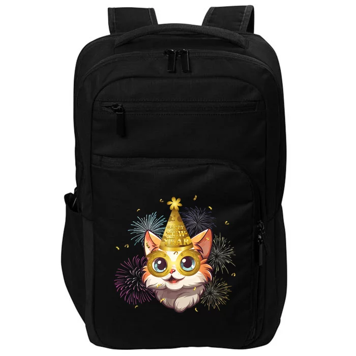 Cat New YearS Eve Party Happy New Year 2024 Fireworks Impact Tech Backpack