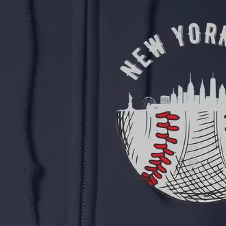 Cool New York City NY Skyline Baseball Fan City Downtown Full Zip Hoodie