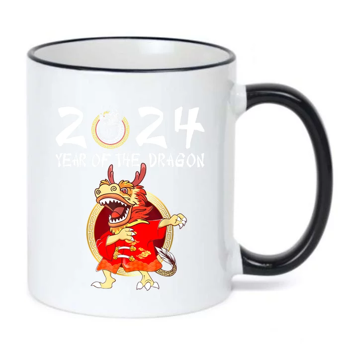 Chinese New Year 2024 Year Of The Dragon Happy New Year 2024 Black Color Changing Mug