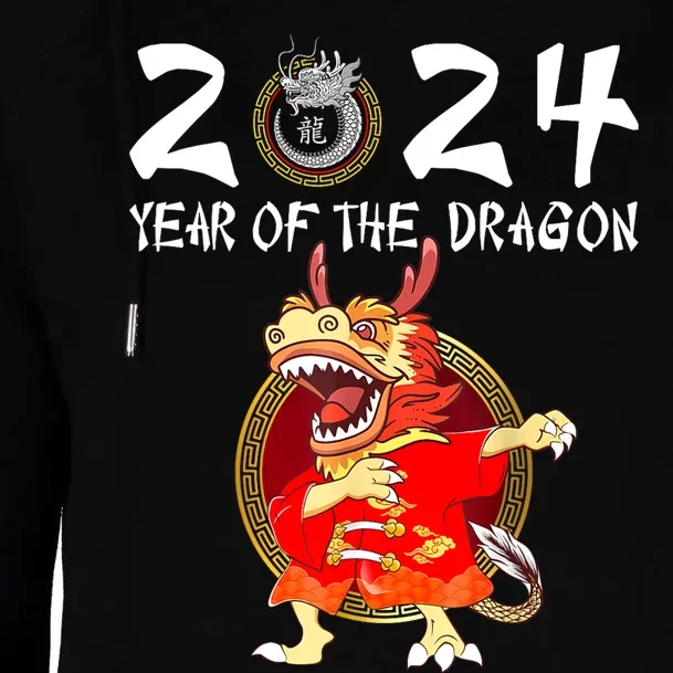 Chinese New Year 2024 Year Of The Dragon Happy New Year 2024 Womens Funnel Neck Pullover Hood