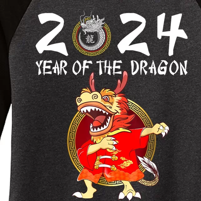 Chinese New Year 2024 Year Of The Dragon Happy New Year 2024 Women's Tri-Blend 3/4-Sleeve Raglan Shirt