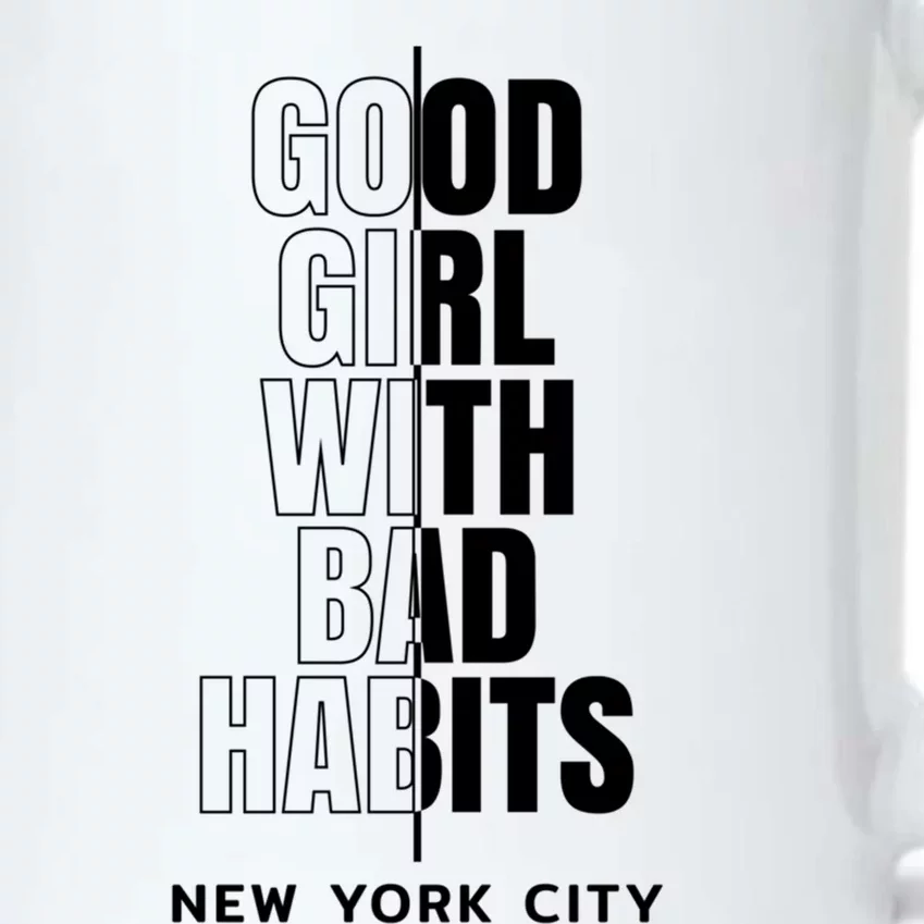 Cool New York City Good With Bad Habits Graphic Designs Gift Black Color Changing Mug