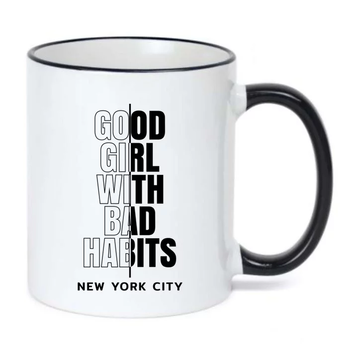 Cool New York City Good With Bad Habits Graphic Designs Gift Black Color Changing Mug