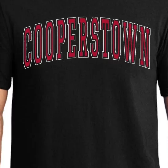 Cooperstown New York Souvenir College Style Red Text Pajama Set