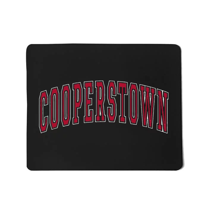 Cooperstown New York Souvenir College Style Red Text Mousepad