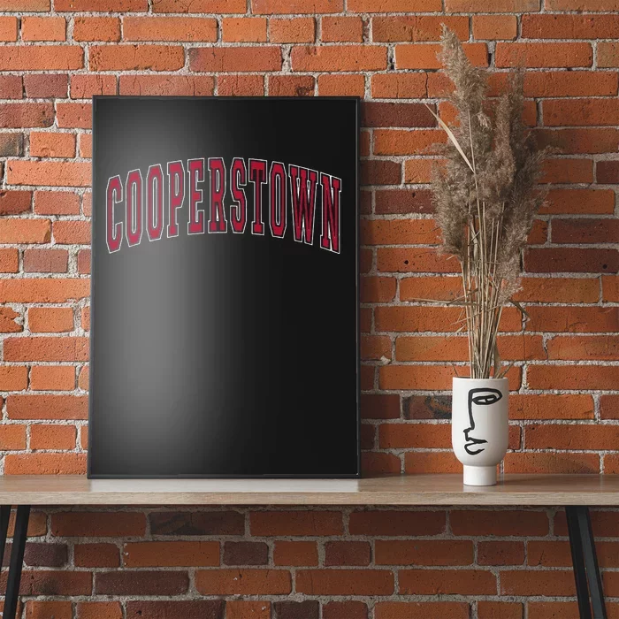 Cooperstown New York Souvenir College Style Red Text Poster