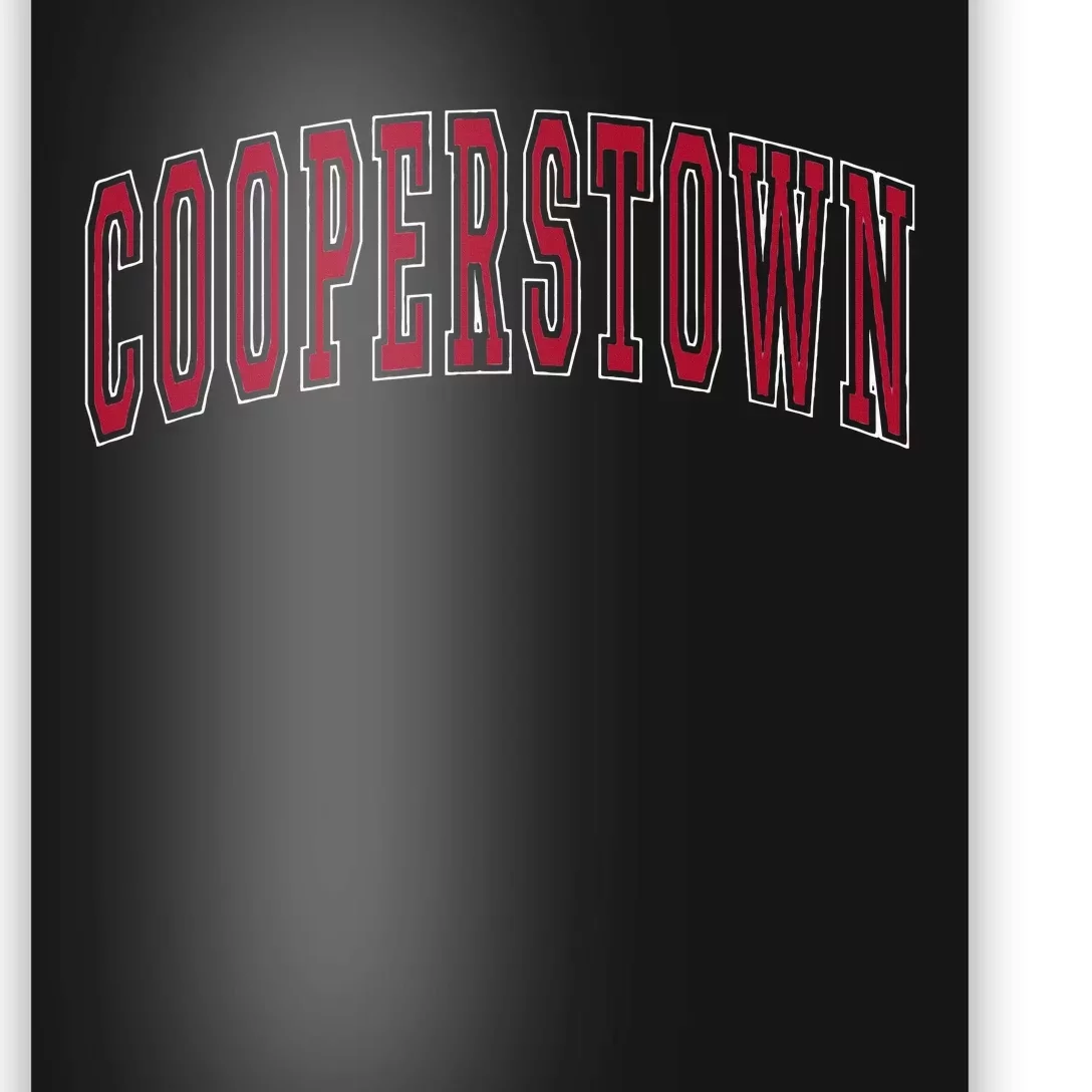 Cooperstown New York Souvenir College Style Red Text Poster