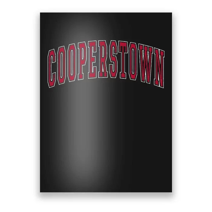 Cooperstown New York Souvenir College Style Red Text Poster