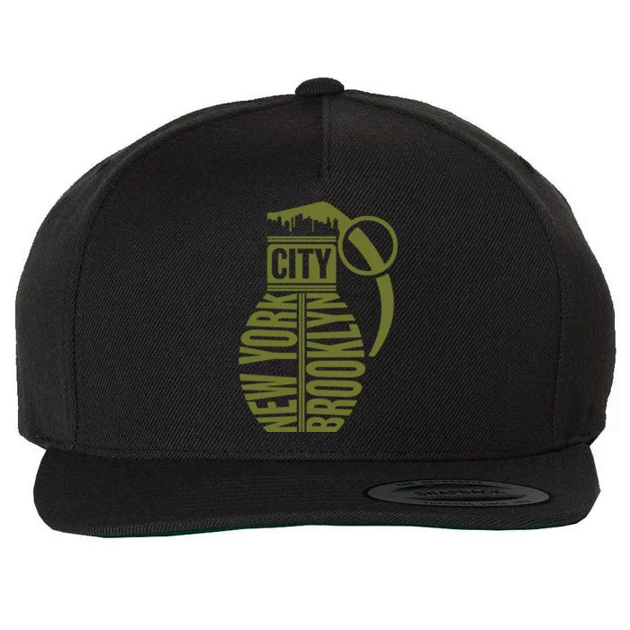 Cool New York City Brooklyn Grenade Design Wool Snapback Cap