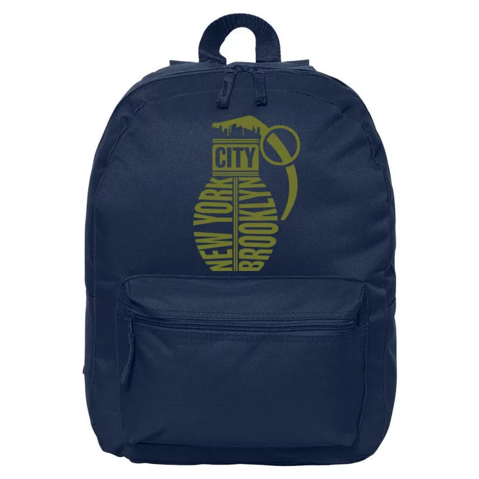 Cool New York City Brooklyn Grenade Design 16 in Basic Backpack