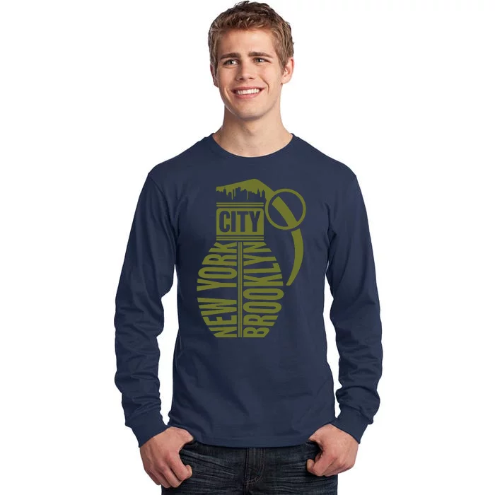 Cool New York City Brooklyn Grenade Design Tall Long Sleeve T-Shirt