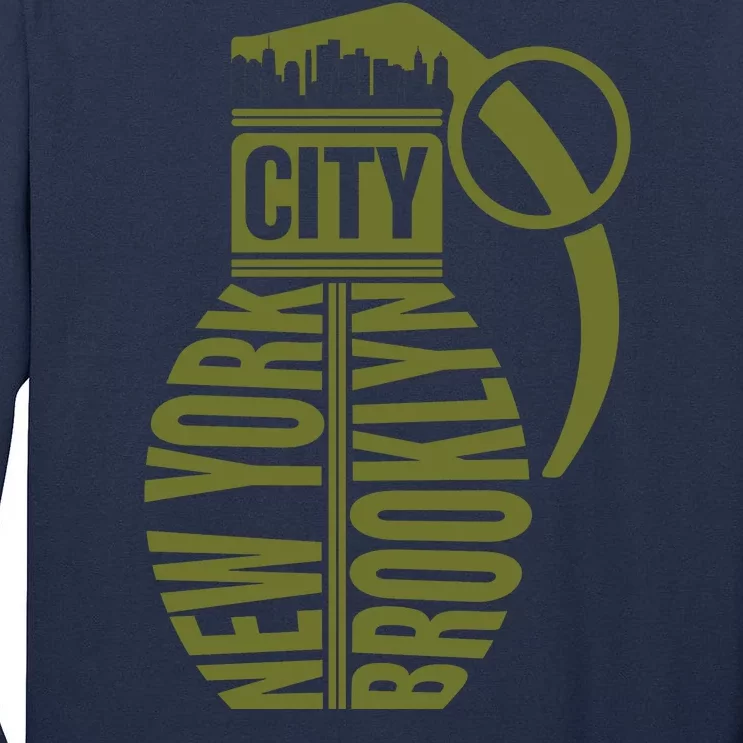 Cool New York City Brooklyn Grenade Design Tall Long Sleeve T-Shirt