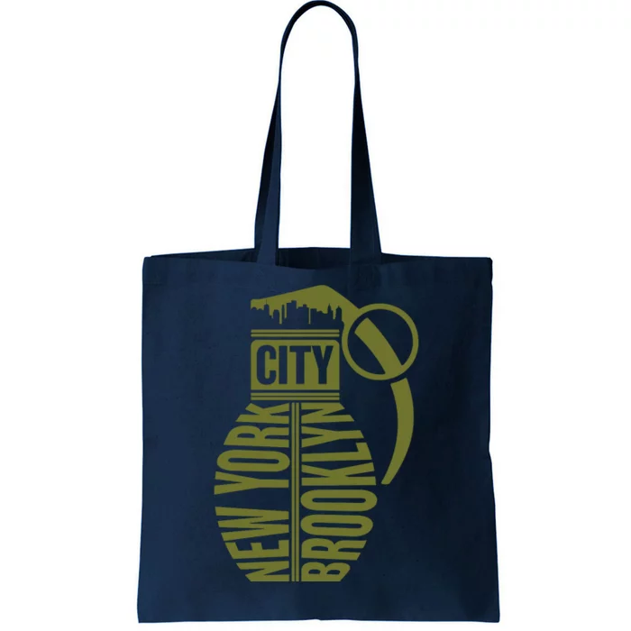 Cool New York City Brooklyn Grenade Design Tote Bag