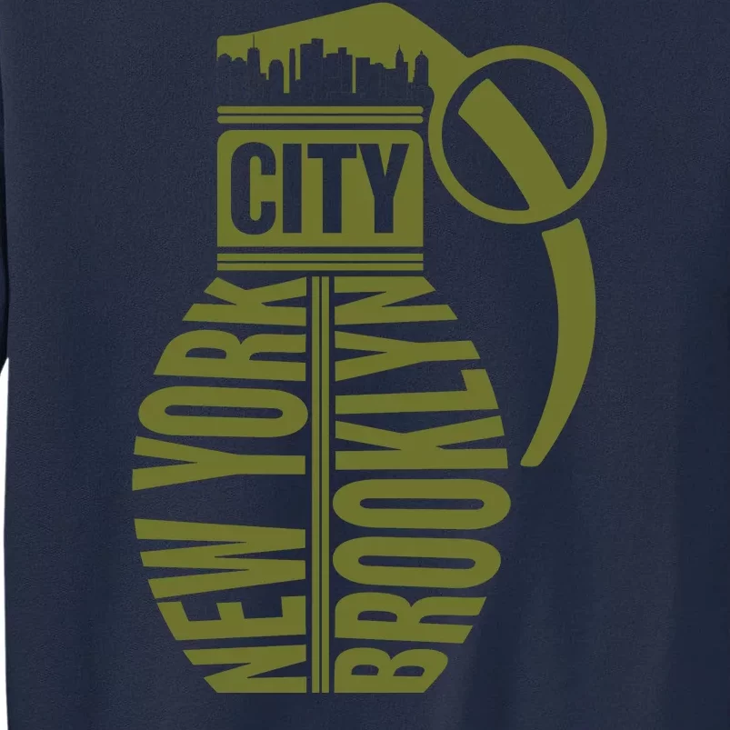 Cool New York City Brooklyn Grenade Design Tall Sweatshirt