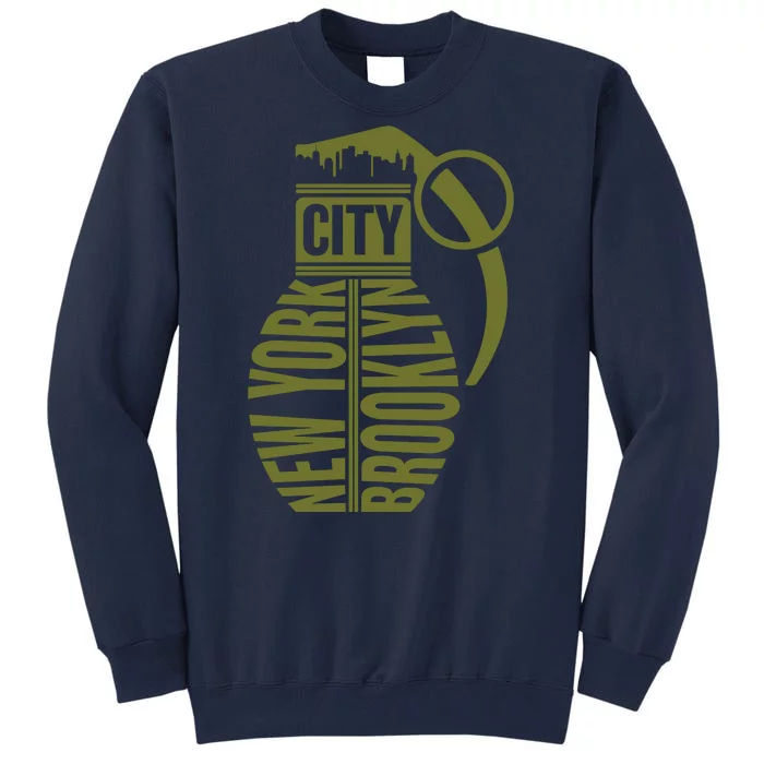 Cool New York City Brooklyn Grenade Design Tall Sweatshirt