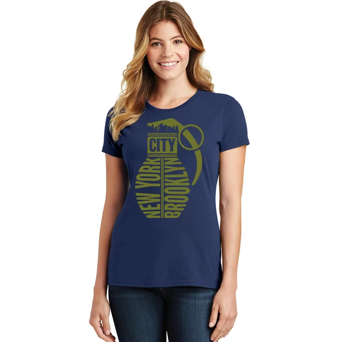 Cool New York City Brooklyn Grenade Design Women's T-Shirt