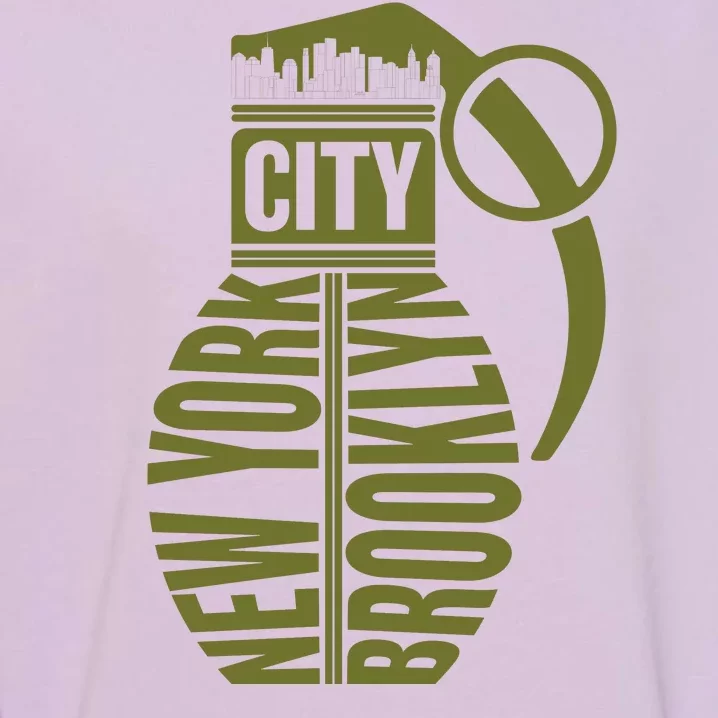 Cool New York City Brooklyn Grenade Design Garment-Dyed Sweatshirt