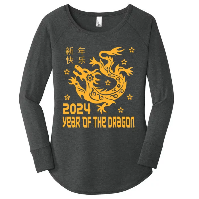 Chinese New Year 2024 Year Of The Dragon 2024 Women's Perfect Tri Tunic Long Sleeve Shirt