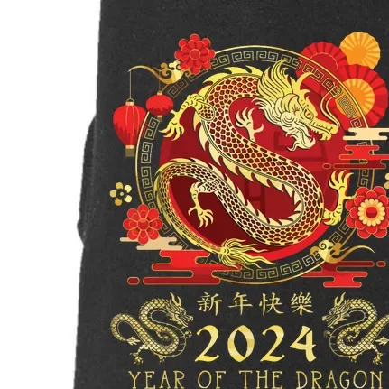 Chinese New Year 2024 Year Of The Dragon Happy New Year 2024 Doggie 3-End Fleece Hoodie