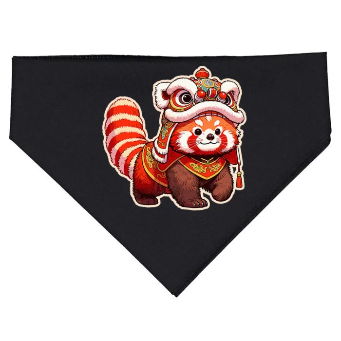 Chinese New Year Red Panda Lion Dance Lunar New Year 2024 USA-Made Doggie Bandana