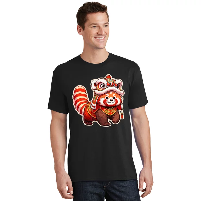 Chinese New Year Red Panda Lion Dance Lunar New Year 2024 T-Shirt