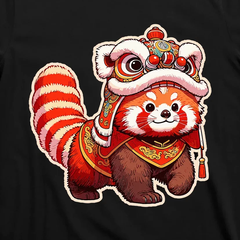 Chinese New Year Red Panda Lion Dance Lunar New Year 2024 T-Shirt