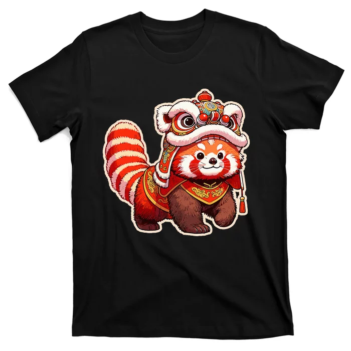 Chinese New Year Red Panda Lion Dance Lunar New Year 2024 T-Shirt