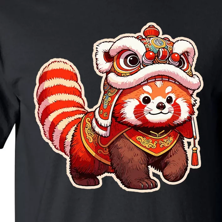 Chinese New Year Red Panda Lion Dance Lunar New Year 2024 Tall T-Shirt