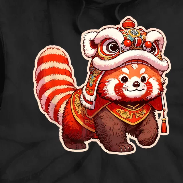 Chinese New Year Red Panda Lion Dance Lunar New Year 2024 Tie Dye Hoodie