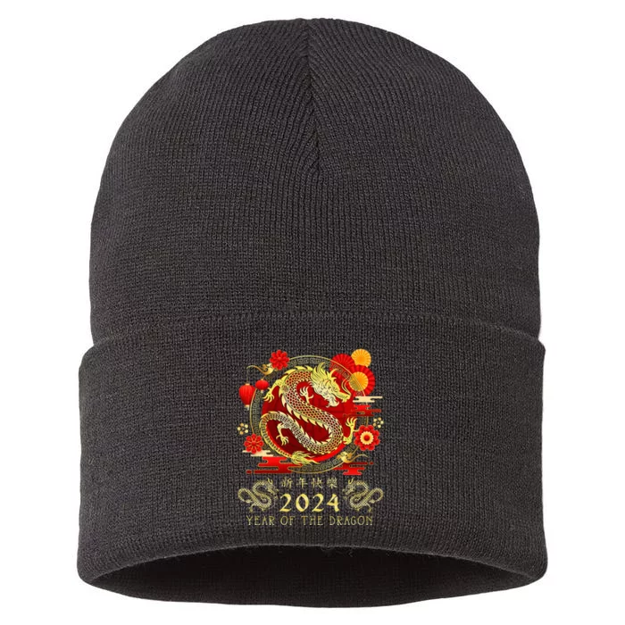 Chinese New Year 2024 Year Of The Dragon Happy New Year 2024 Sustainable Knit Beanie