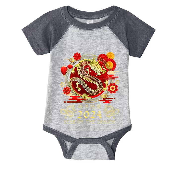 Chinese New Year 2024 Year Of The Dragon Happy New Year 2024 Infant Baby Jersey Bodysuit