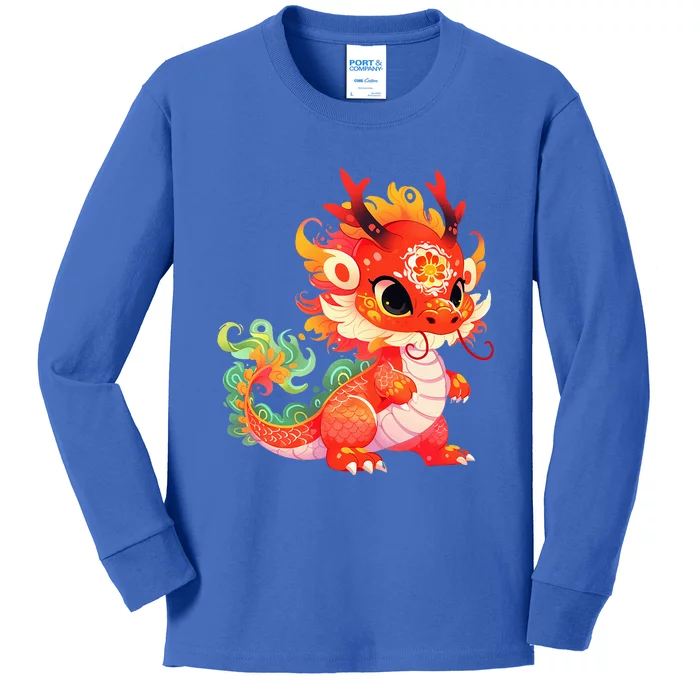 Chinese New Year 2024 Baby Dragon Gifts Celebration Kids Long Sleeve Shirt