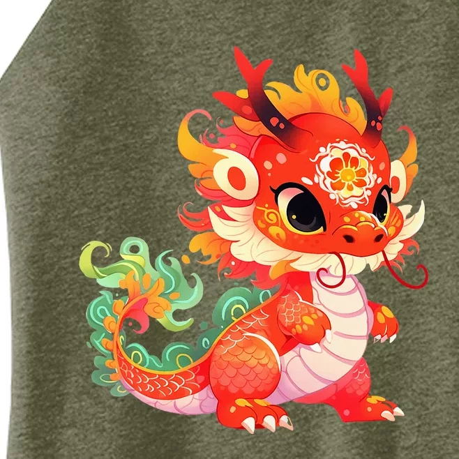 Chinese New Year 2024 Baby Dragon Gifts Celebration Women’s Perfect Tri Rocker Tank