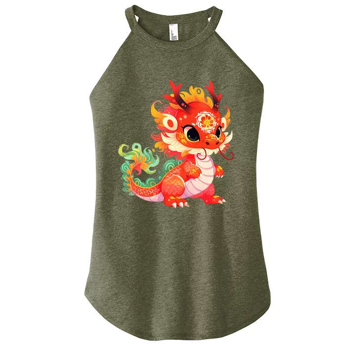 Chinese New Year 2024 Baby Dragon Gifts Celebration Women’s Perfect Tri Rocker Tank