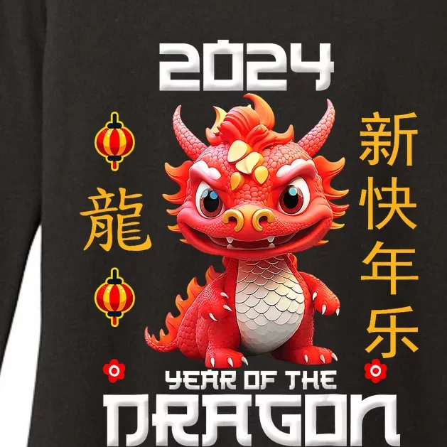 Chinese New Year Red Dragon Year Of The Dragon 2024 Womens CVC Long Sleeve Shirt