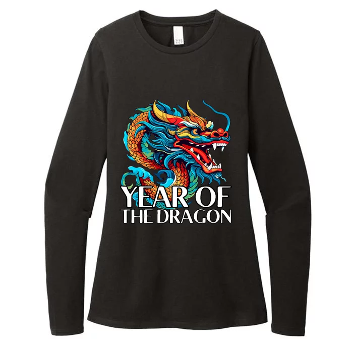 Chinese New Year Zodiac Year Of The Wood Dragon 2024 Womens CVC Long Sleeve Shirt