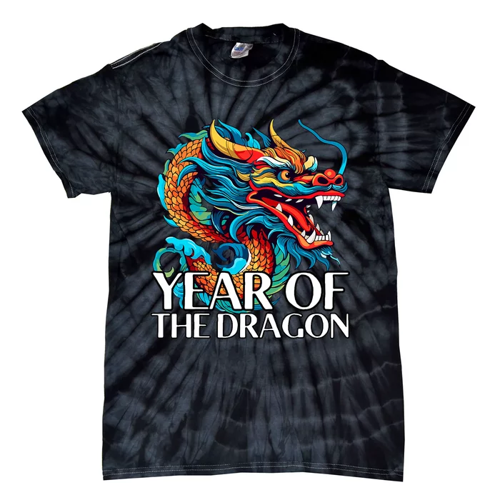 Chinese New Year Zodiac Year Of The Wood Dragon 2024 Tie-Dye T-Shirt