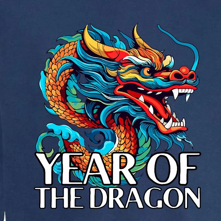 Chinese New Year Zodiac Year Of The Wood Dragon 2024 Garment-Dyed Sweatshirt