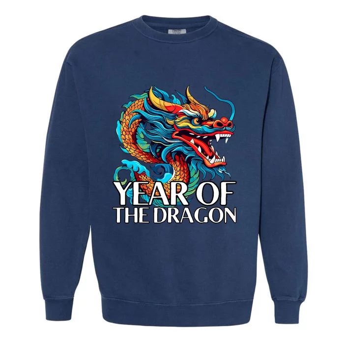 Chinese New Year Zodiac Year Of The Wood Dragon 2024 Garment-Dyed Sweatshirt