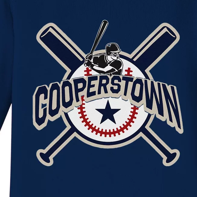 Cooperstown New York Baseball Game Family Vacation Baby Long Sleeve Bodysuit