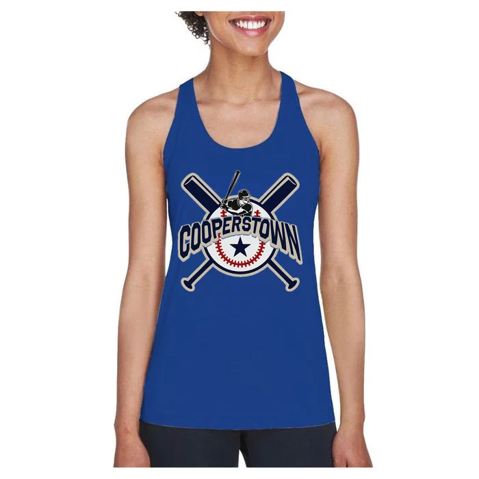 Cooperstown New York Baseball Game Family Vacation Women's Racerback Tank