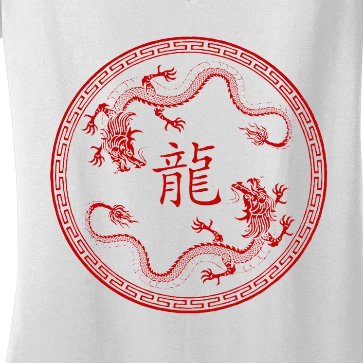 Chinese New Year 2024 Year Of The Dragon Women's V-Neck T-Shirt