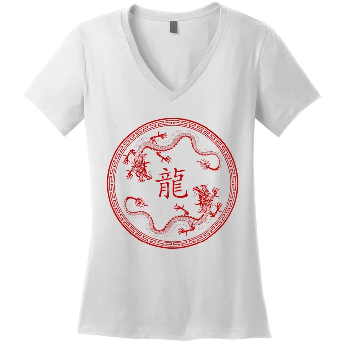 Chinese New Year 2024 Year Of The Dragon Women's V-Neck T-Shirt